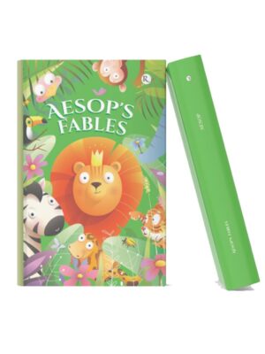 Aesop's Fables Colorful hardcover edition of Aesop’s Fables featuring illustrated jungle animals including a lion, zebra, monkey, and tiger.
