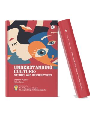 Book cover of Understanding Culture: Studies and Perspectives featuring abstract artistic faces and eyes in colorful modern design with red background and book spine mockup.