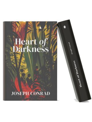 Heart of Darkness by Joseph Conrad | Classic Literary Fiction Dark-themed hardcover edition of Heart of Darkness by Joseph Conrad featuring jungle-inspired artwork and shadowed human figures.