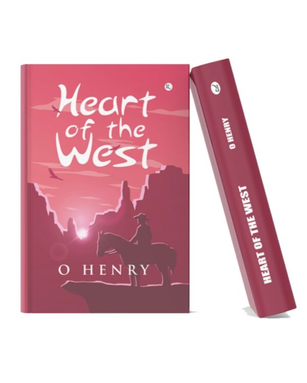 Heart of the West book cover by O. Henry featuring a cowboy silhouette against a western sunset landscape.