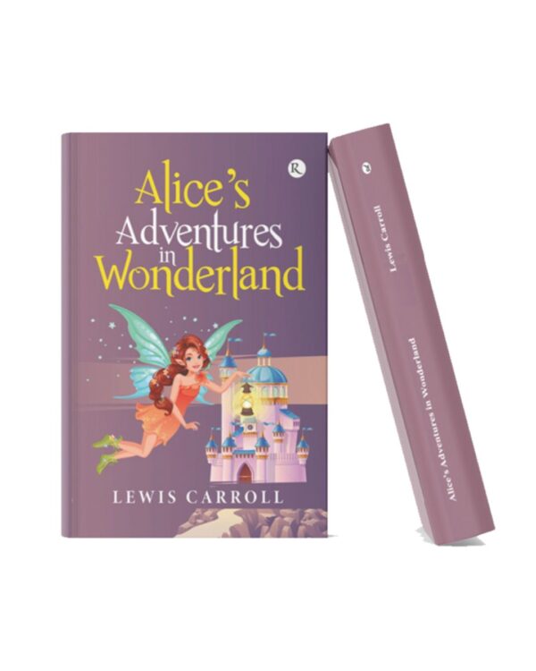 Purple hardcover edition of Alice’s Adventures in Wonderland by Lewis Carroll featuring a fairy illustration and fantasy castle artwork.