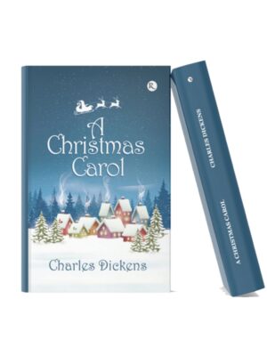 A Christmas Carol by Charles Dickens | Classic Christmas Book Blue hardcover edition of A Christmas Carol by Charles Dickens featuring a snowy winter village and festive night sky.